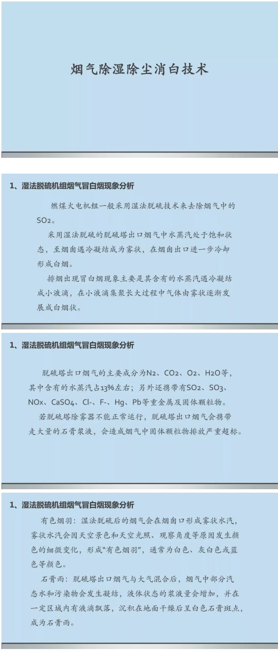 濕法脫硫機組煙氣冒白煙現(xiàn)象分析